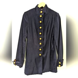 Soft Surroundings Navy Velvet Blazer